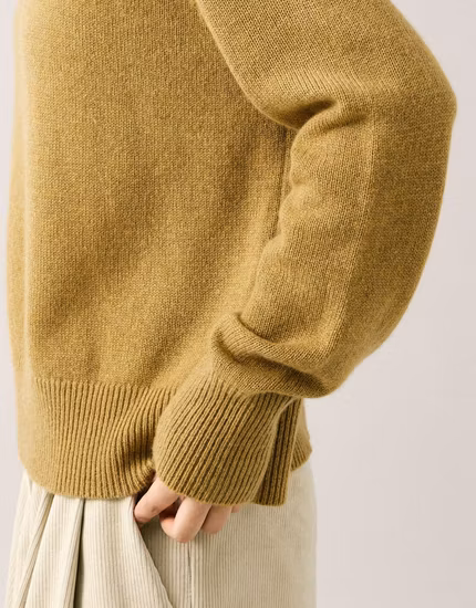 Klassisches Rundhalsshirt aus Wolle und Kaschmir für Damen